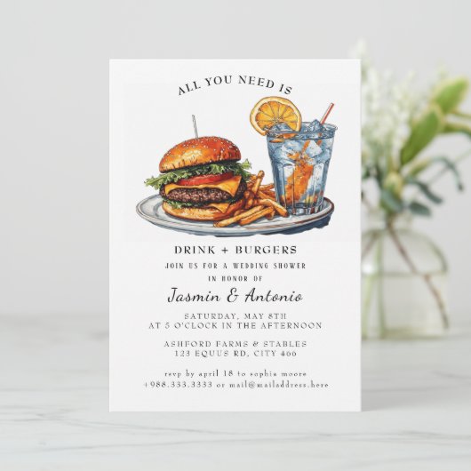 Sap- en hamburgers uitnodiging (Staand voorkant)