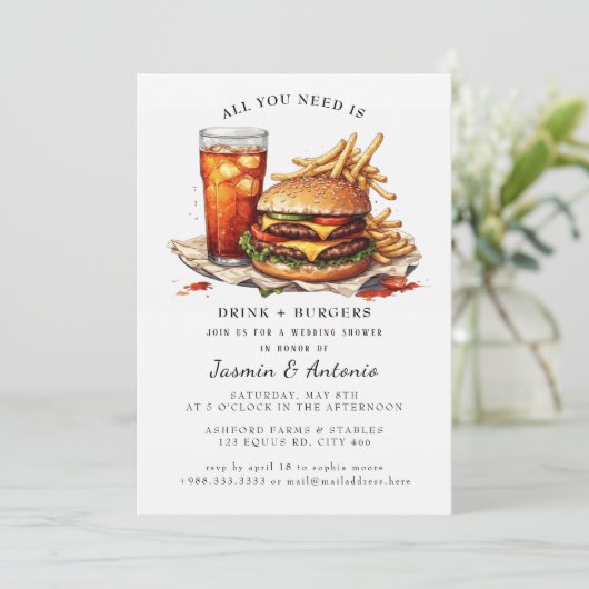 Sap- en hamburgers uitnodiging (Staand voorkant)