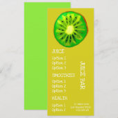 Sap gezondheidsdranken Kiwi-fruitmenu Menu (Voorkant / Achterkant)