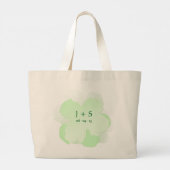 Sap Groene Popflower Grote Tote Bag (Achterkant)