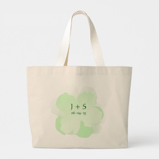 Sap Groene Popflower Grote Tote Bag (Achterkant)