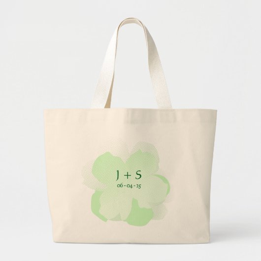 Sap Groene Popflower Grote Tote Bag (Voorkant)