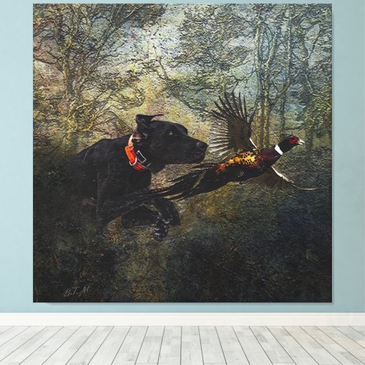 SAP, jacht fazant Canvas Afdruk (Insitu (Houten vloer))