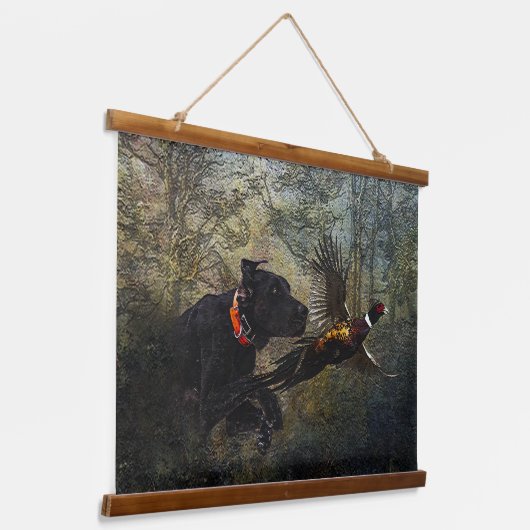 SAP, jacht fazant Hangend Wandkleed (Gebogen)