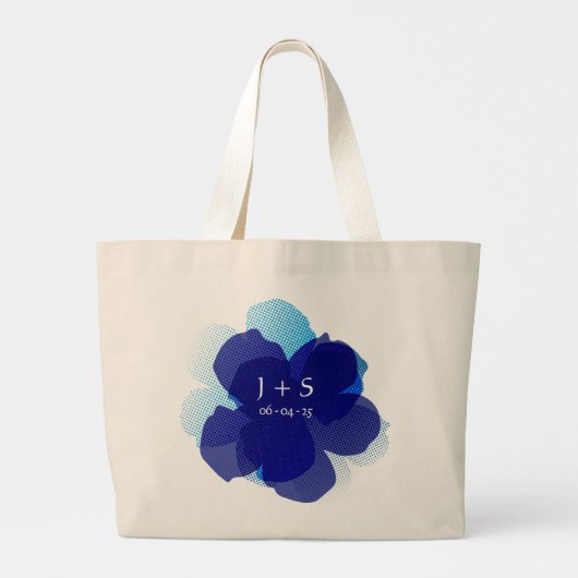 Sap Jumbo Popflower Bleu Grote Tote Bag (Achterkant)