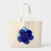 Sap Jumbo Popflower Bleu Grote Tote Bag (Voorkant)