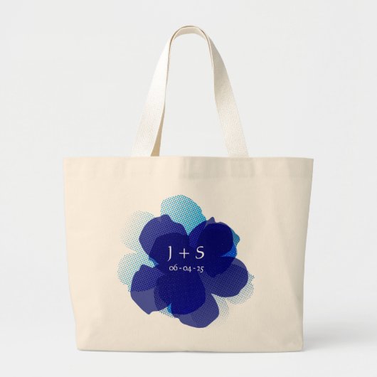 Sap Jumbo Popflower Bleu Grote Tote Bag (Voorkant)