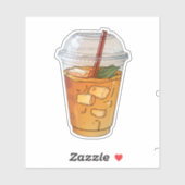 Sap met ijs in plastic beker sticker (Vel)