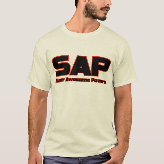 SAP Super Awesome Powers Grappige Superheld T-shirt (Voorkant)