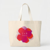 Sap Tussenbak - Jumbo Popflower Violet/oranje Grote Tote Bag (Voorkant)