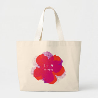 Sap Tussenbak - Jumbo Popflower Violet/oranje Grote Tote Bag