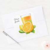 Sap van citrusvruchten vierkante sticker (Envelop)