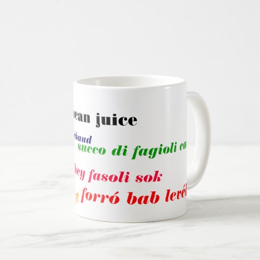 sap van hete bonen internationaal koffiemok (Voorkant rechts)