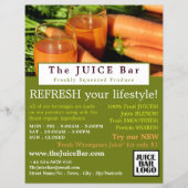 Sap van wortel, Flyer voor Juice Bar-reclame (Voorkant)
