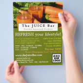 Sap van wortel, Flyer voor Juice Bar-reclame (Hand)