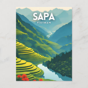 Sapa Schilderachtig Vintage Vietnam Briefkaart