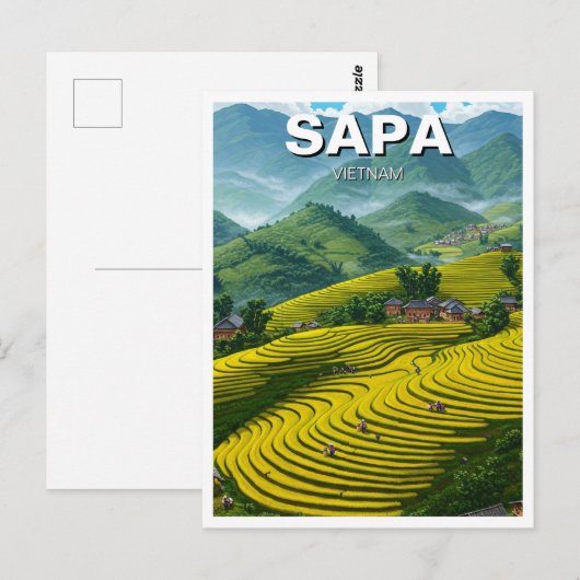 Sapa Vietnam Reizen Briefkaart (Voorkant / Achterkant)