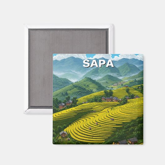 Sapa Vietnam Reizen Magneet (Voorkant / Achterkant)