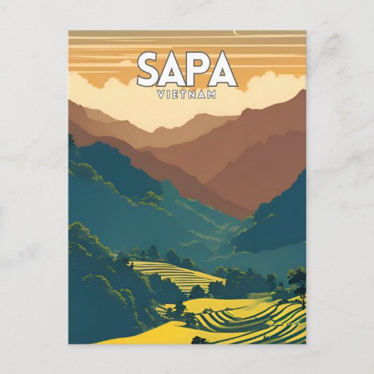 Sapa Vietnam Tour Reizen Briefkaart (Voorkant)