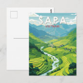 Sapa Vietnam Travel Art Vintage Briefkaart (Voorkant / Achterkant)