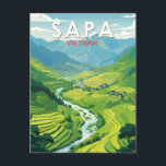 Sapa Vietnam Travel Art Vintage Briefkaart<br><div class="desc">Sapa retro vector reisontwerp. Sa Pa is een stad in het Hoàng Liên Son gebergte in het noordwesten van Vietnam.</div>