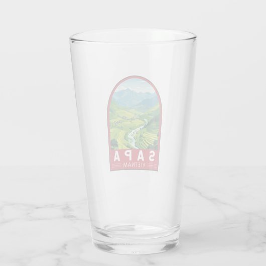 Sapa Vietnam Travel Art Vintage Glas (Achterkant)