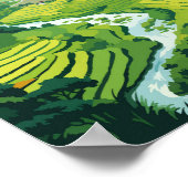 Sapa Vietnam Travel Art Vintage Poster (Hoek)