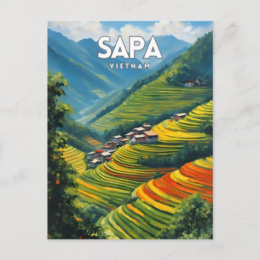 Sapa Vietnam Travel Briefkaart (Voorkant)
