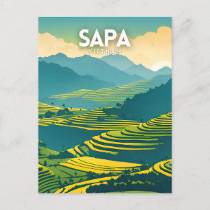 Sapa Vietnamese illustratie Poster Briefkaart