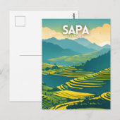 Sapa Vietnamese illustratie Poster Briefkaart (Voorkant / Achterkant)