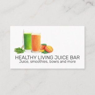 Sapbar Smoothie Waterverf Ontbijt Winkel Visitekaartje