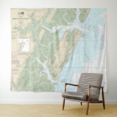 Sapelo en Doboy geluiden nautische grafiek 11510 Wandkleed (In Situ (horizontaal))