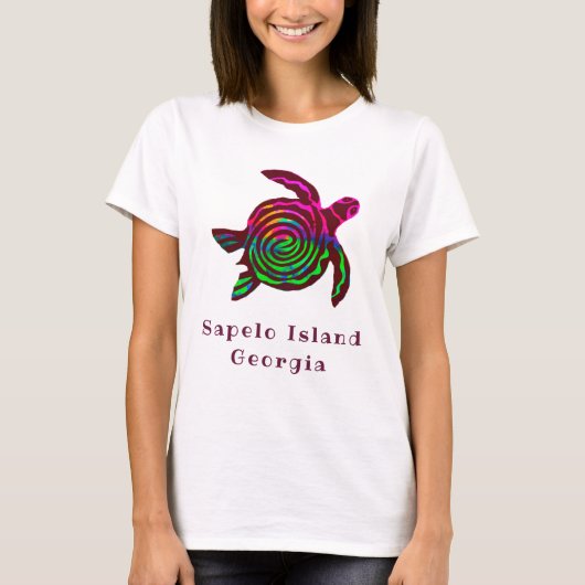 Sapelo Island GA Zee Turtle T-shirt (Voorkant)
