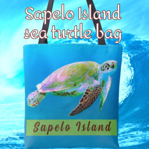 Sapelo Island Georgia Majestic Zee Turtle Tote Bag