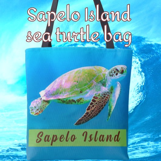 Sapelo Island Georgia Majestic Zee Turtle Tote Bag