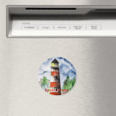 Sapelo Island Vuurtoren Georgia Nautische kunst ca Magneet (Insitu (Vaatwasser))