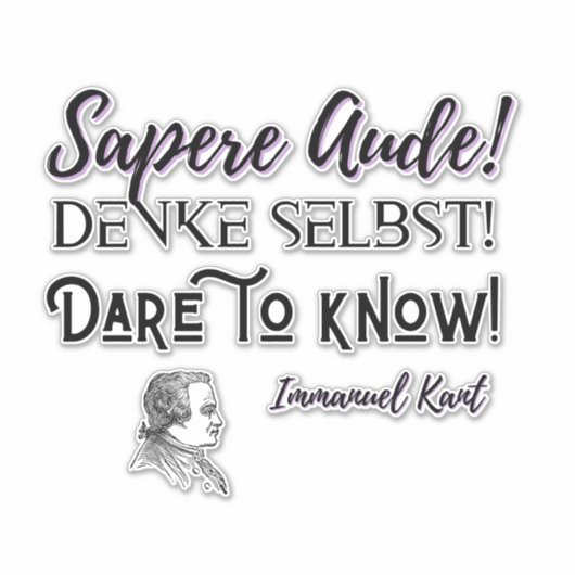 Sapere Aude Sticker Immanuel Kant Aufkleber (Voorkant)