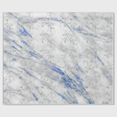 Saphire Diamonds Marble Cobalt Blue White Grey Cadeaupapier (Vlak)
