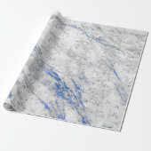 Saphire Diamonds Marble Cobalt Blue White Grey Cadeaupapier (Uitgerold)