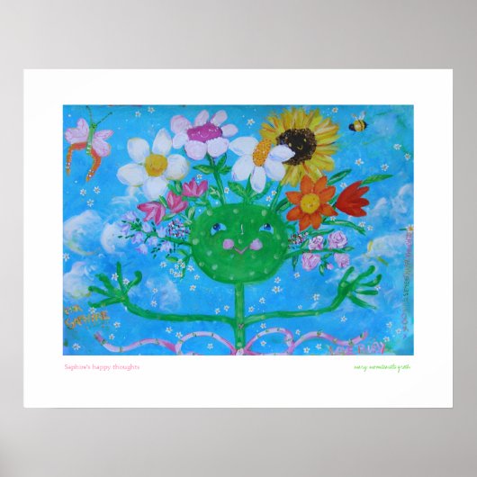 Saphire's gelukkige gedachten poster (Voorkant)