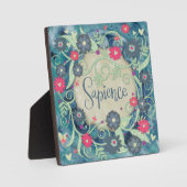 Sapience Blauw Roze Inspirerend Bloemen  Fotoplaat (Voorkant)