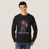 SAPIENTIA ET VIRTUS Tempeliers motto T-shirt (Voorkant volledig)