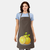 Sapige sinaasappels leuk fruit schort (Gedragen)