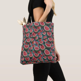 Sapige watermeloenpatroon ontwerp 1 tote bag