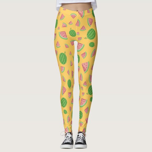 Sapige Zomer Watermeloen Leggings (Voorkant)