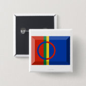Sapmi Flag Jewel Vierkante Button 5,1 Cm (Voorkant /achterkant)