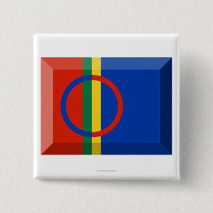 Sapmi Flag Jewel Vierkante Button 5,1 Cm