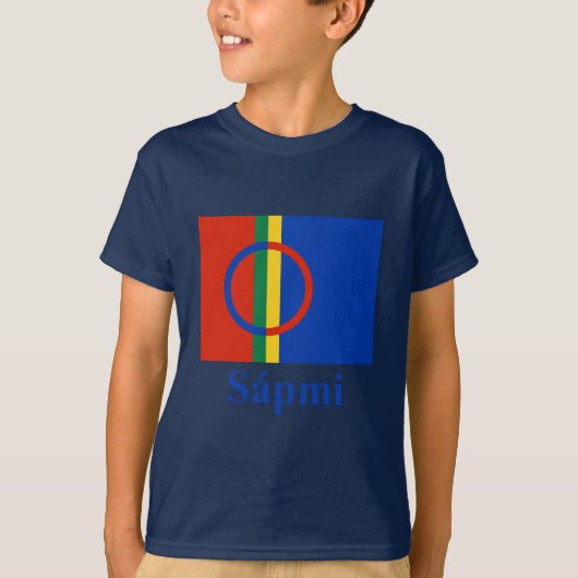 Sapmi-vlag met naam in Saami T-shirt (Voorkant)