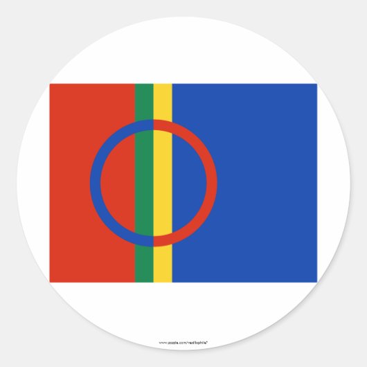 Sapmi-vlag Ronde Sticker (Voorkant)