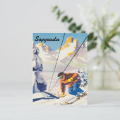 Sappada, Man op een skibaan, Italië Briefkaart (Staand voorkant)